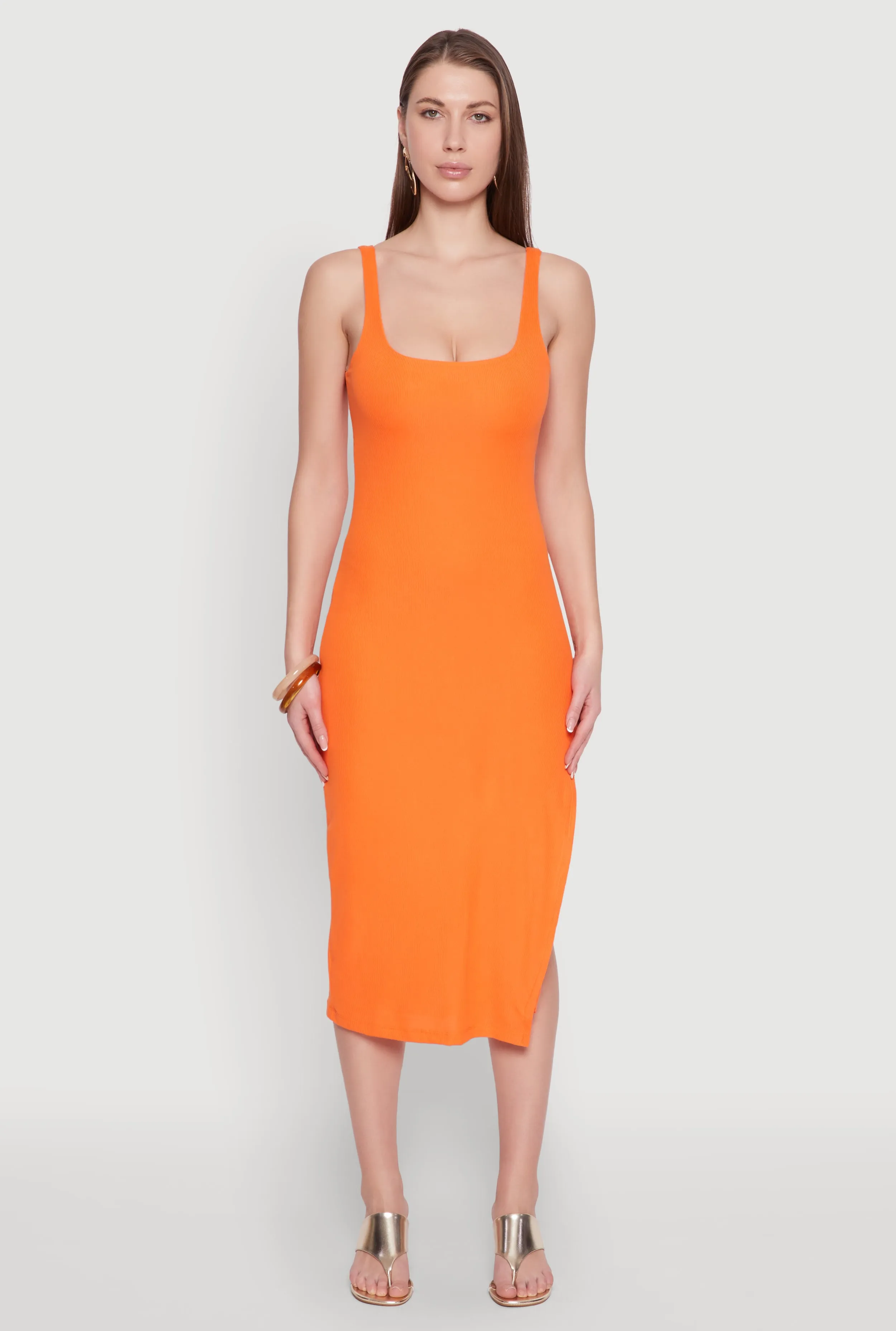 Square Neck Side Slit Tank Dress sold by Rainbow product image thumbnail 2