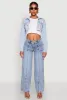 Distressed Cropped Jean Jacket sold by Rainbow