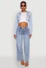 Distressed Cropped Jean Jacket sold by Rainbow