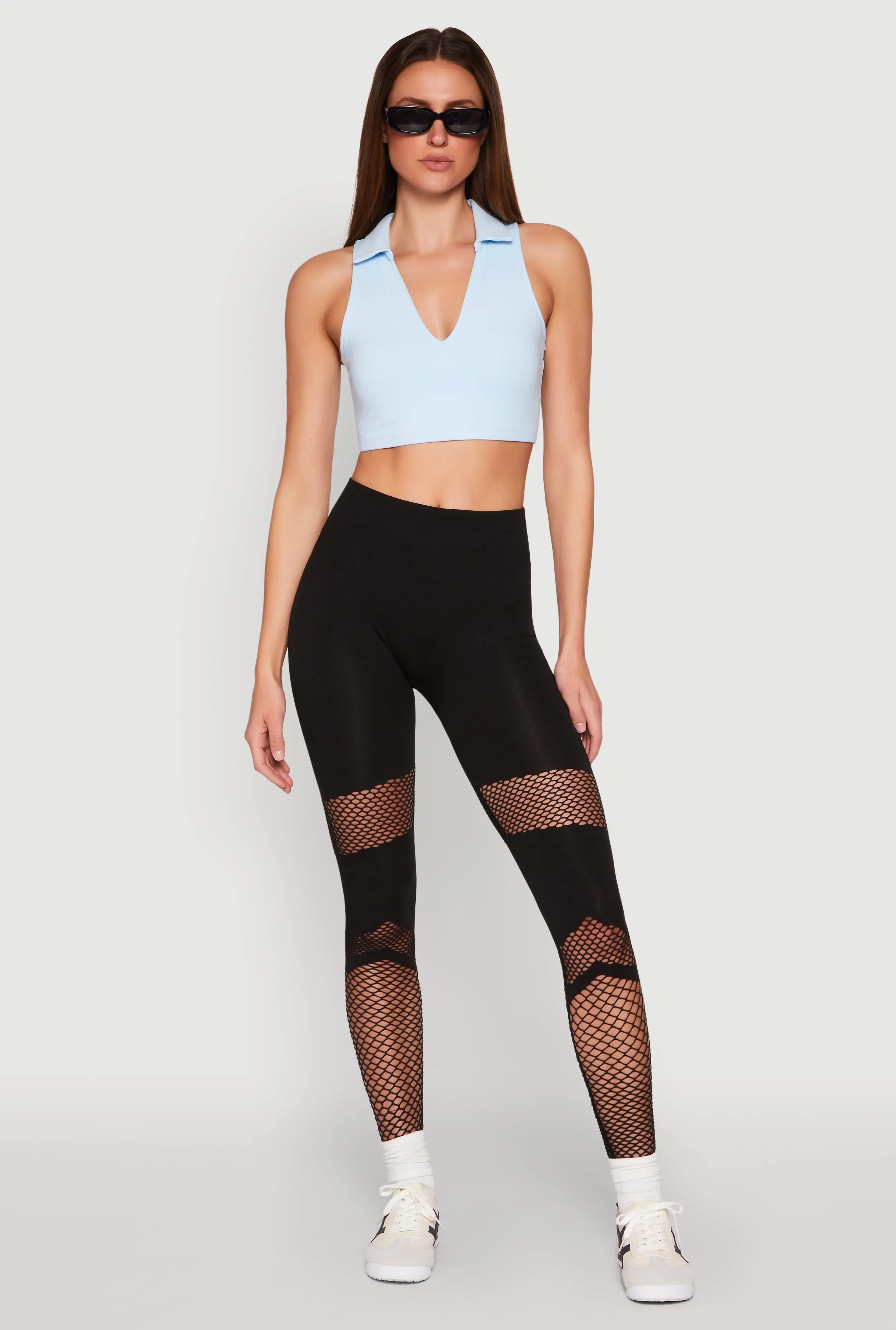 Fishnet Detail Seamless Leggings sold by Rainbow