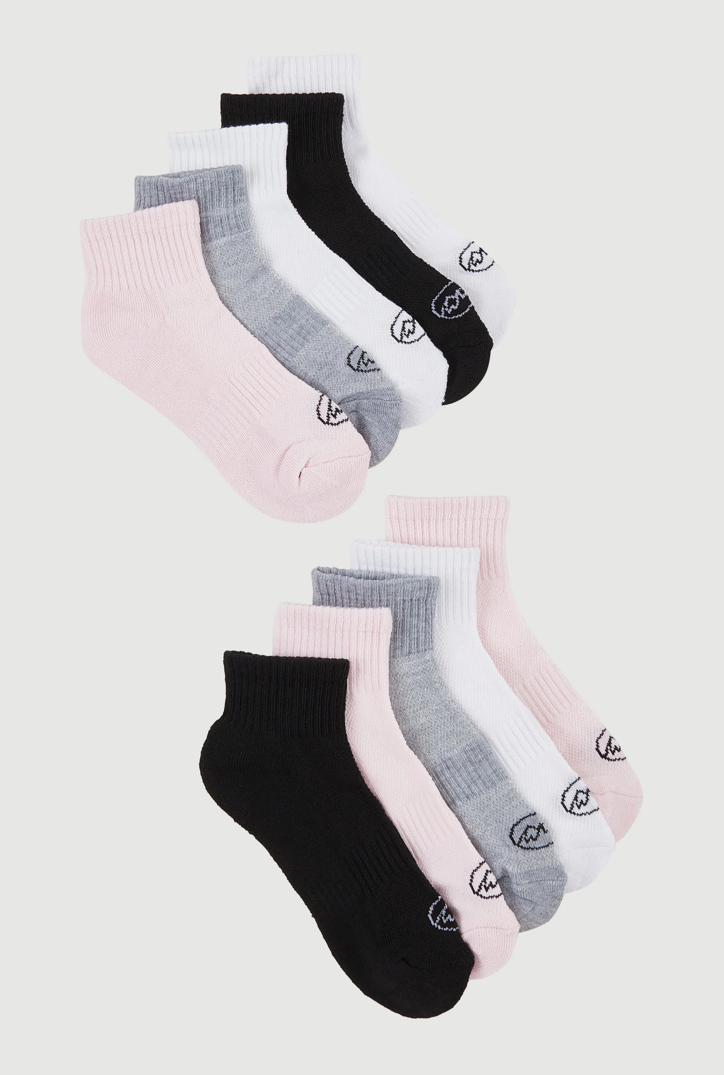Assorted Performance Quarter Socks 10 Pack Size 4-10 sold by Rainbow