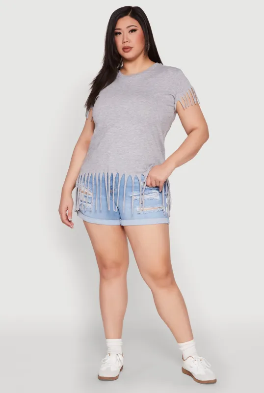 Plus Size Fringe Tee sold by Rainbow