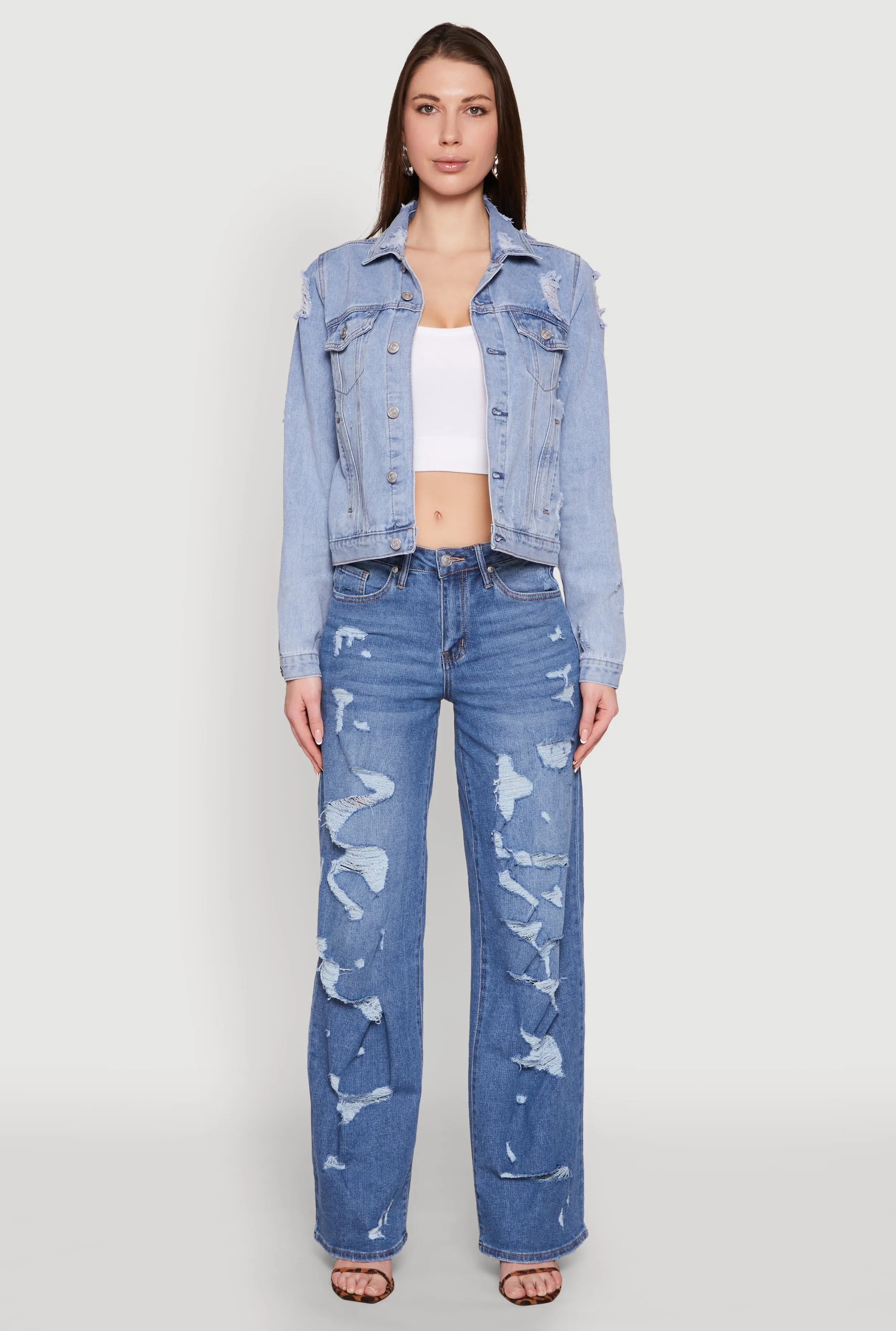 Almost Famous Distressed Jean Jacket sold by Rainbow product image thumbnail 3