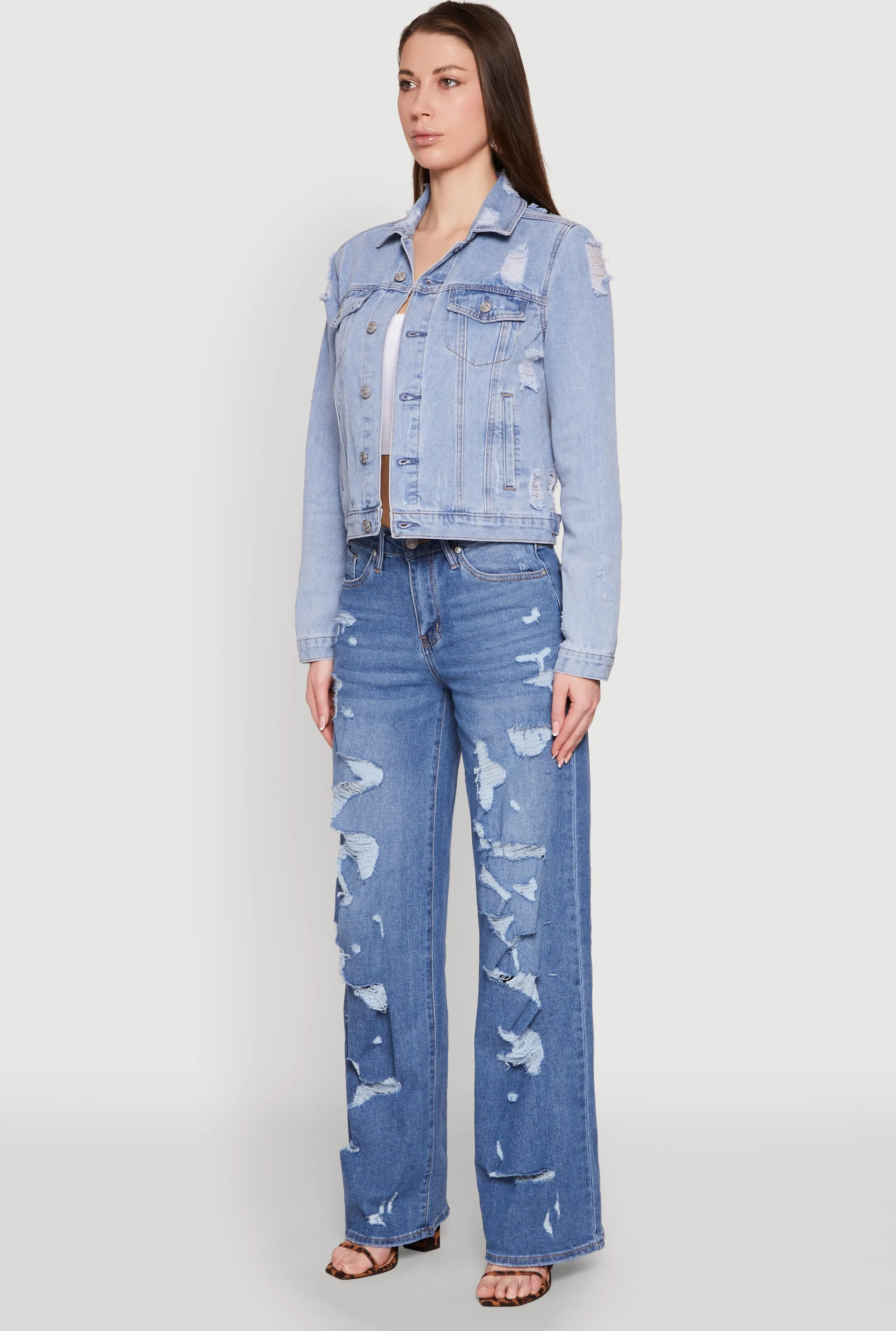 Almost Famous Distressed Jean Jacket sold by Rainbow product image thumbnail 5