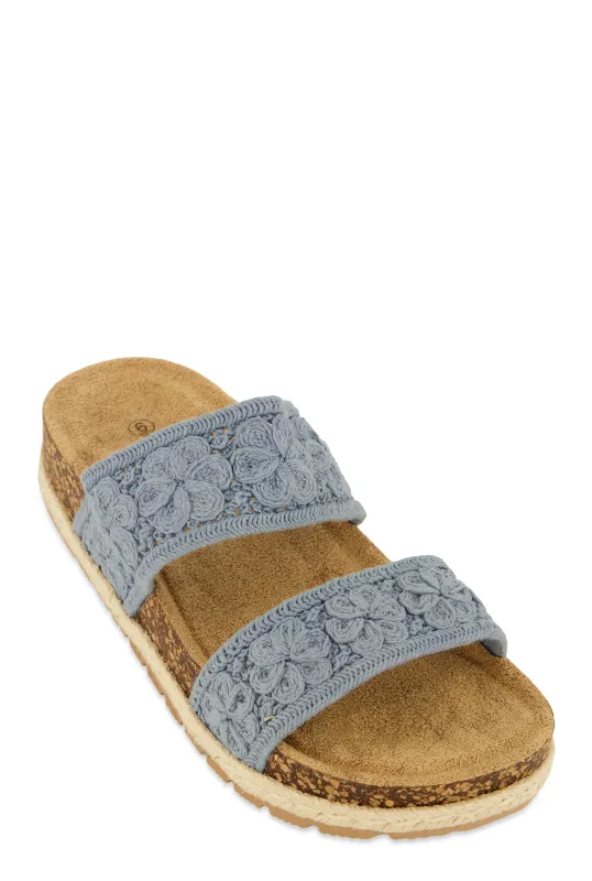 Double Crochet Band Slide Sandals sold by Rainbow