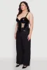 Plus Size Fishnet Cutout Faux Leather Look Bustier Top sold by Rainbow