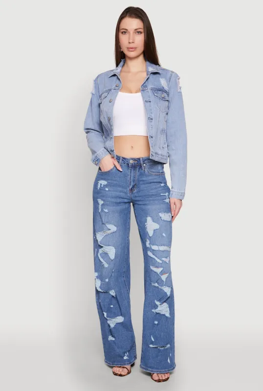 Madden Girl Distressed Straight Leg Jeans sold by Rainbow