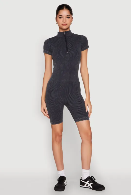 Seamless Half Zip Romper sold by Rainbow