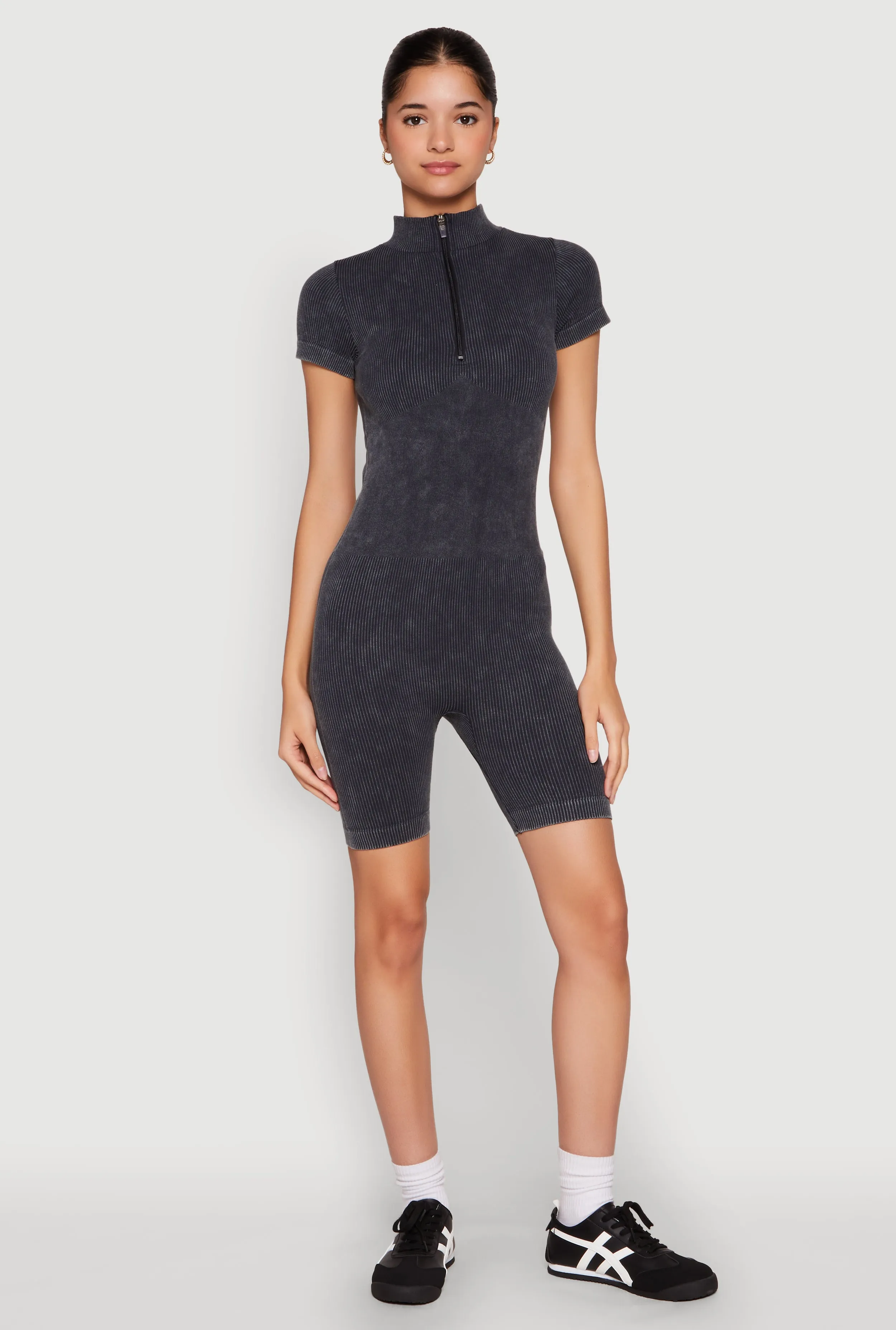 Seamless Half Zip Romper sold by Rainbow