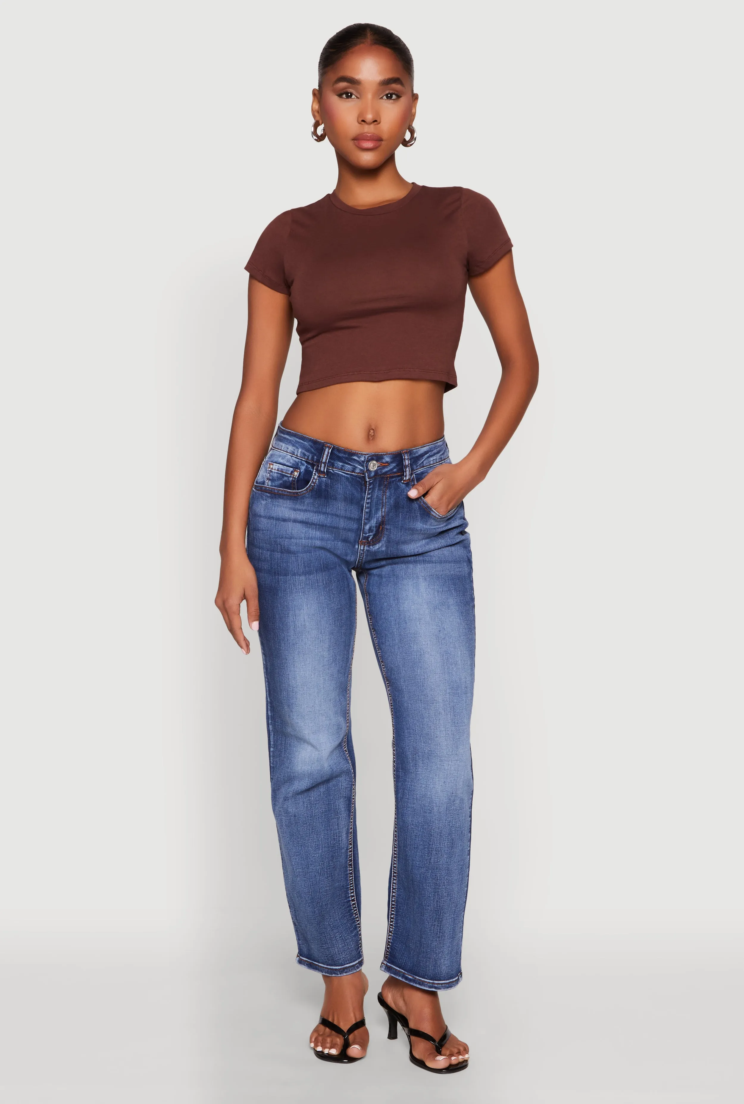 Basic Crew Neck Cropped Tee sold by Rainbow