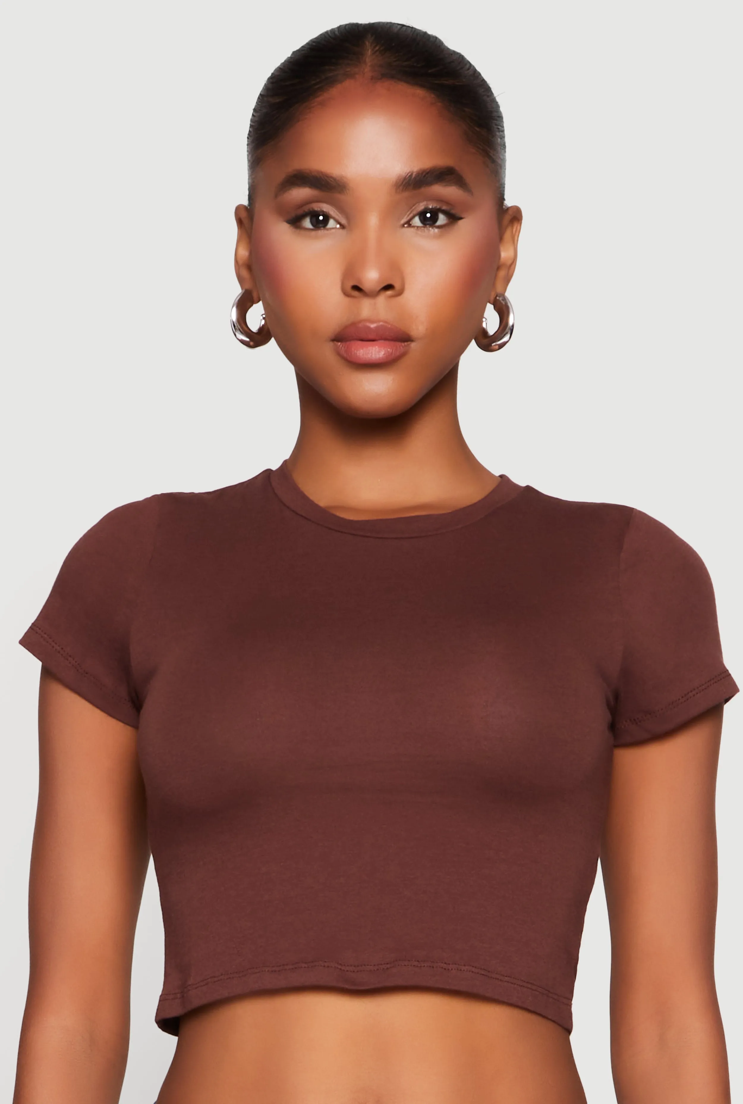 Basic Crew Neck Cropped Tee sold by Rainbow product image thumbnail 2