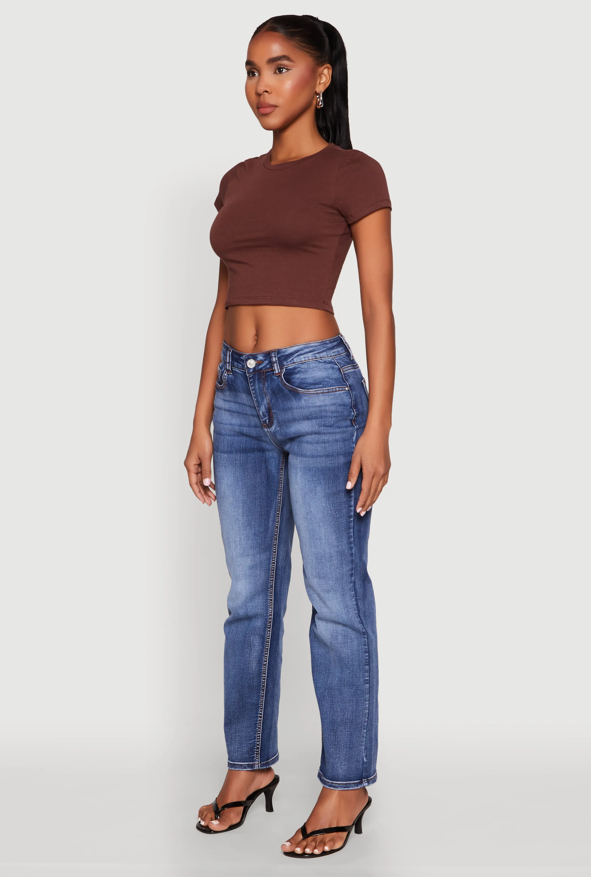 Basic Crew Neck Cropped Tee sold by Rainbow product image thumbnail 5