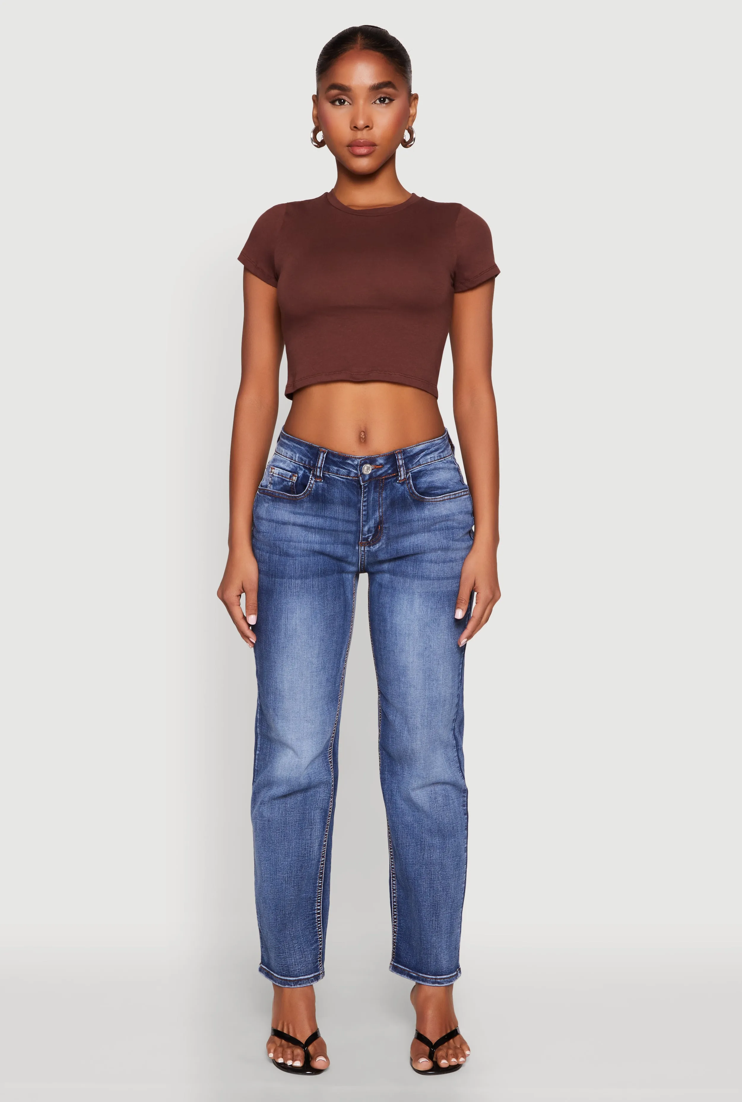 Basic Crew Neck Cropped Tee sold by Rainbow product image thumbnail 3