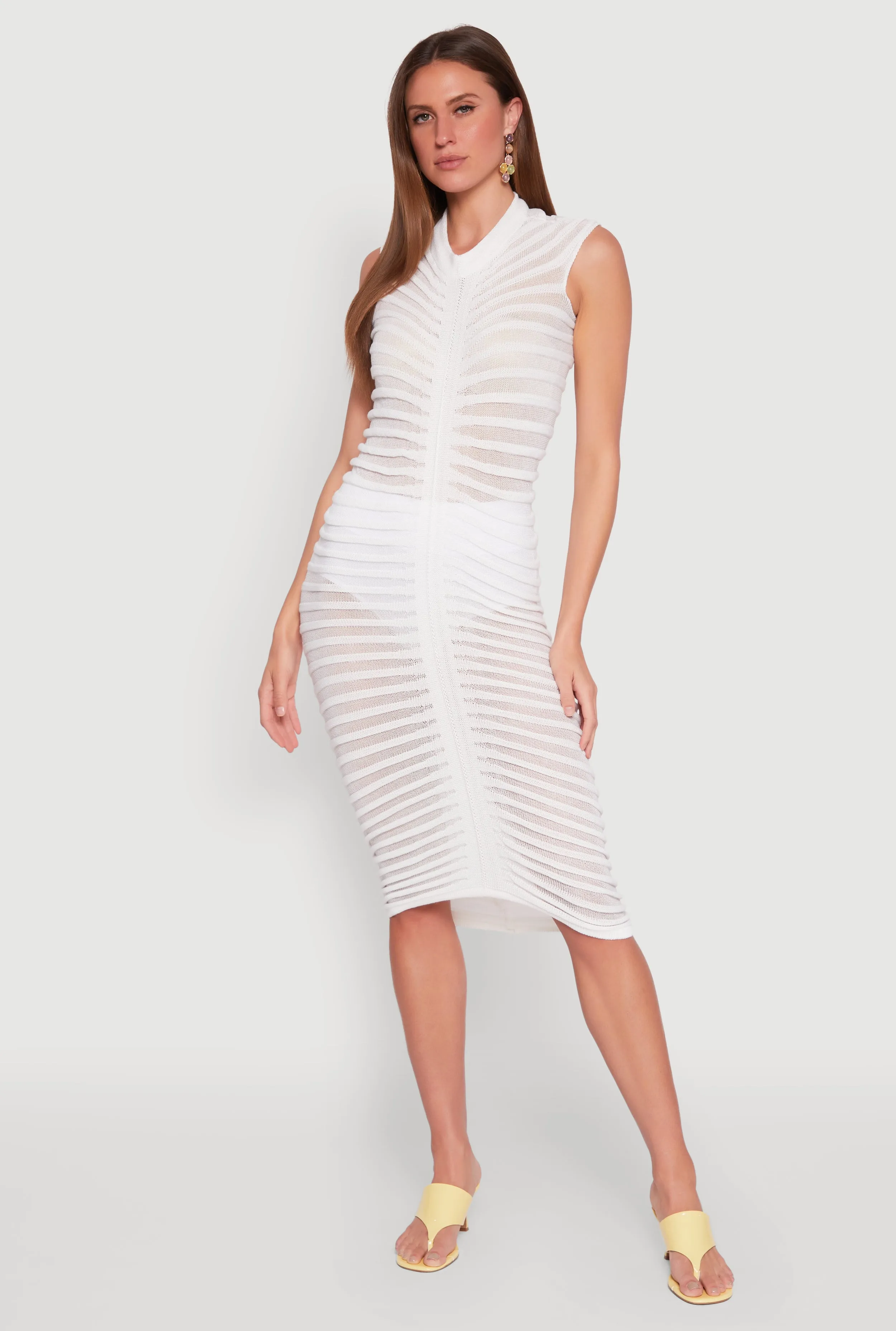 Shadow Striped Knit Midi Dress sold by Rainbow