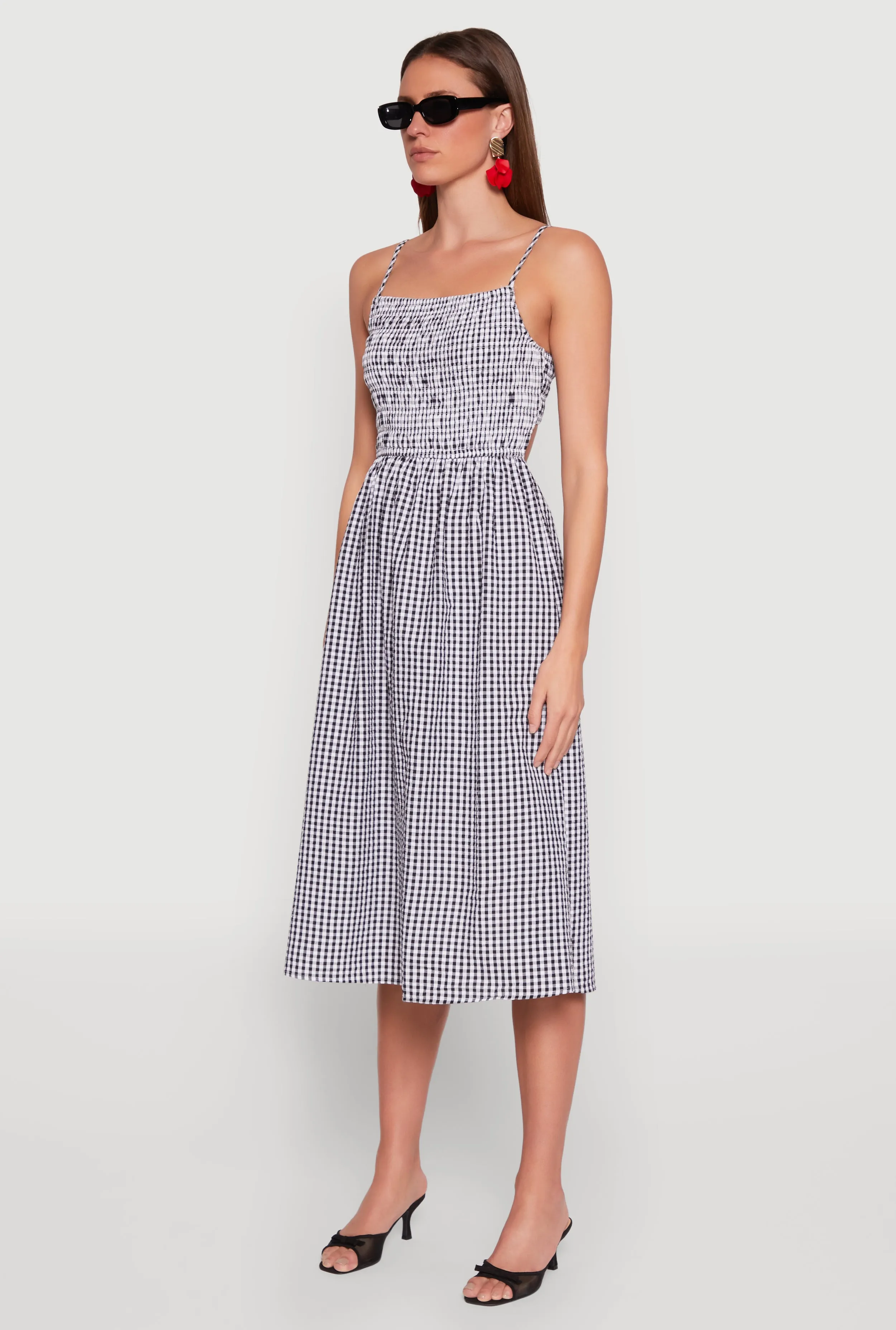 Almost Famous Cut Out Back Gingham Dress sold by Rainbow product image thumbnail 3
