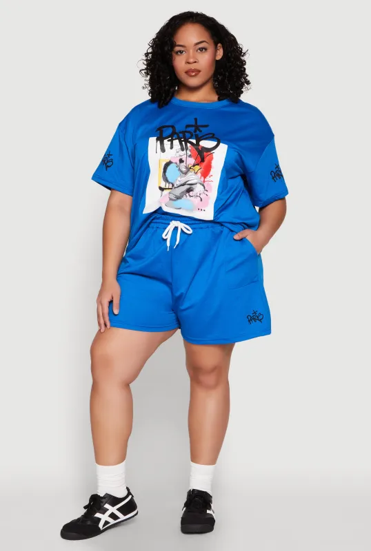 Plus Size Paris Sweatshorts sold by Rainbow