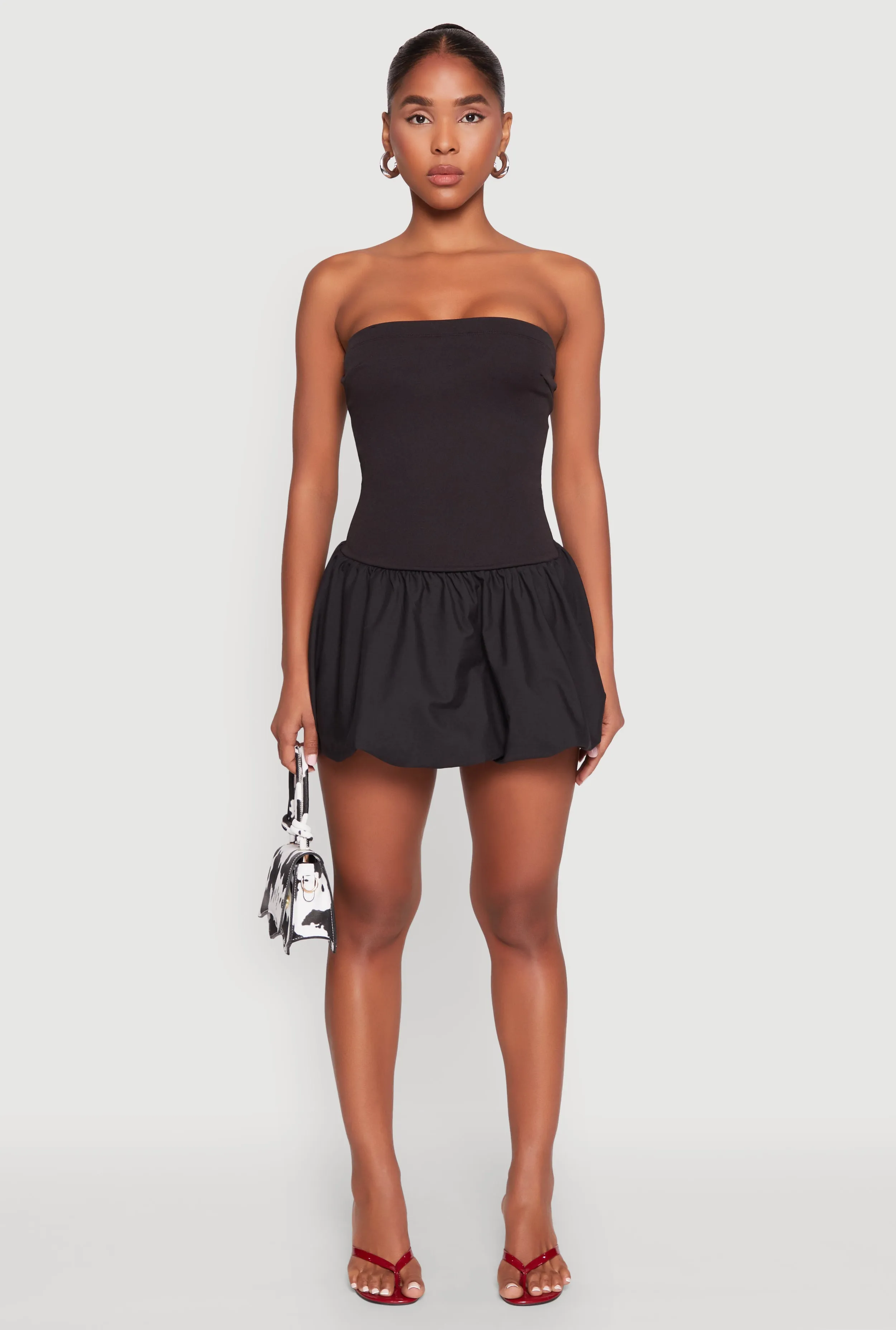 Strapless Bubble Hem Mini Dress sold by Rainbow product image thumbnail 2