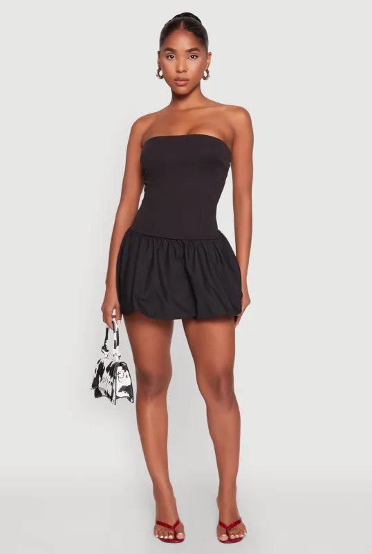 Strapless Bubble Hem Mini Dress sold by Rainbow