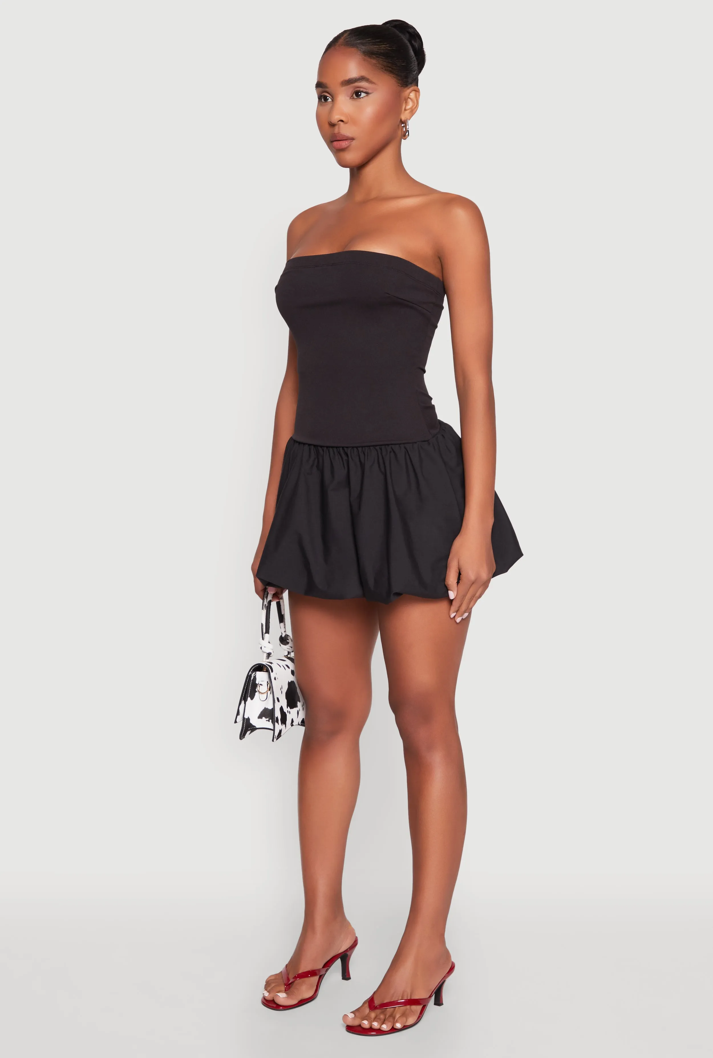 Strapless Bubble Hem Mini Dress sold by Rainbow product image thumbnail 3