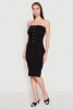 Ribbed Knit Faux Pearl Detail Tube Dress sold by Rainbow