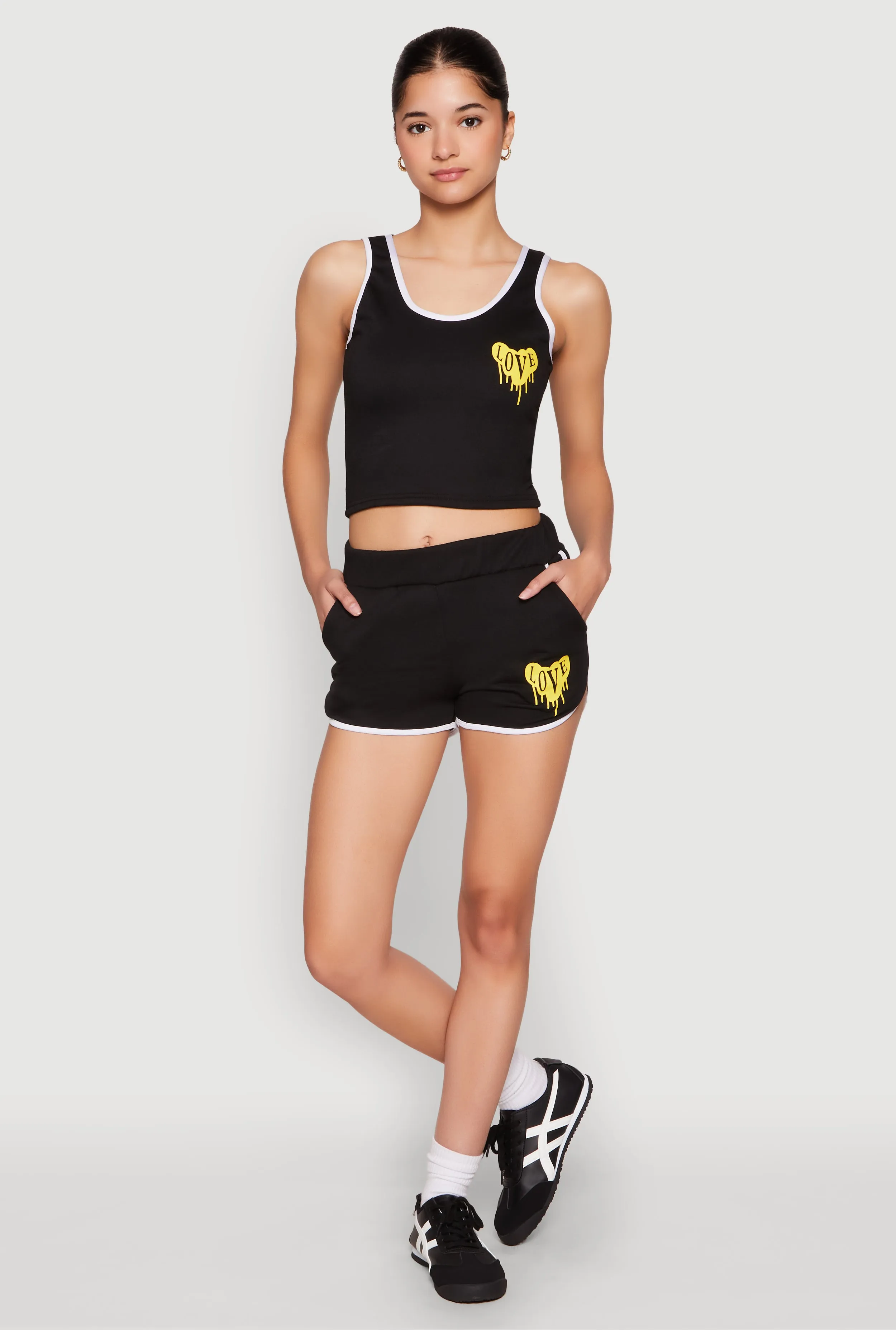 Love Contrast Trim Cropped Tank Top sold by Rainbow product image thumbnail 2