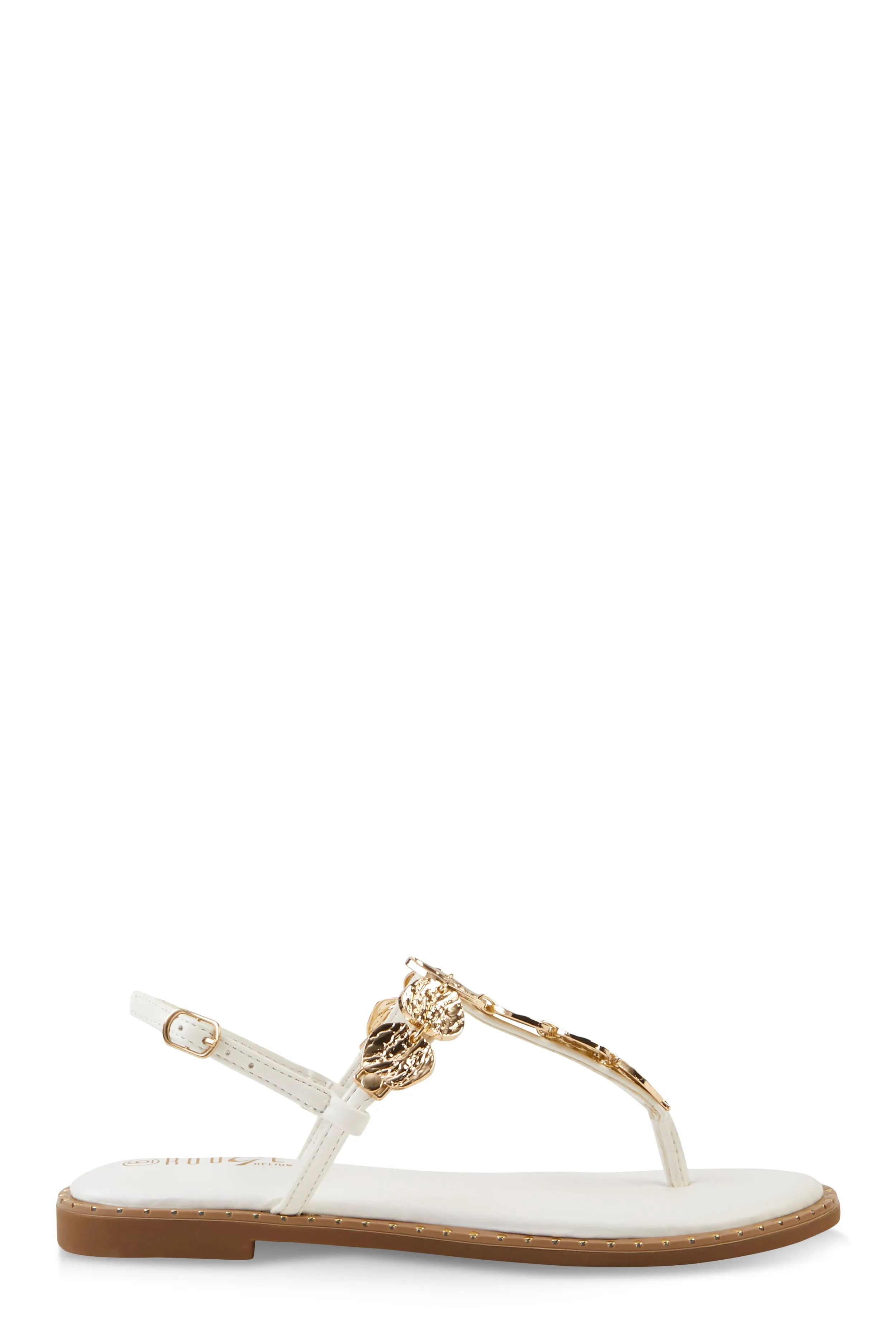 Ankle Strap Metallic Pendant Thong Sandals sold by Rainbow product image thumbnail 2