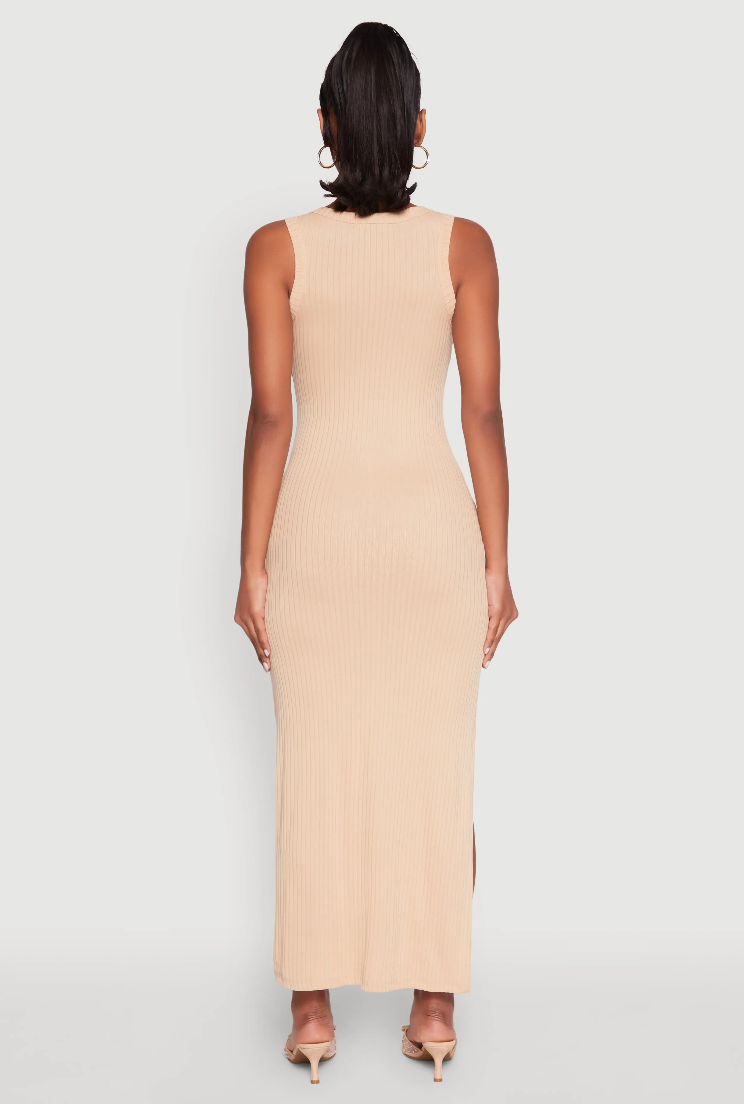 Ribbed Knit Scoop Neck Maxi Tank Dress sold by Rainbow product image thumbnail 5