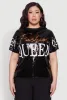 Plus Size Sequin Fashion Queen Graphic Top sold by Rainbow