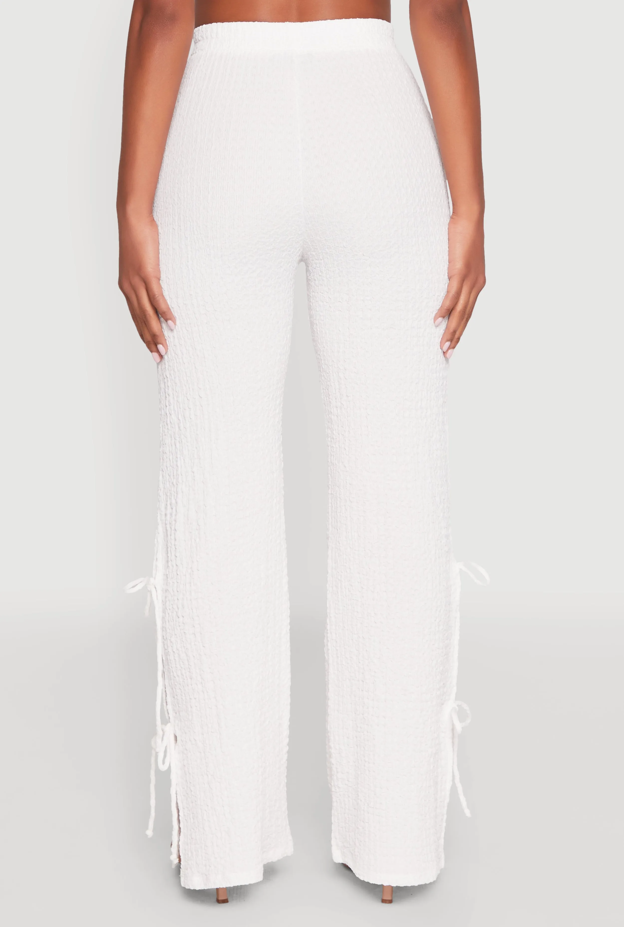 Textured Knit Double Side Tie Slit Pants sold by Rainbow product image thumbnail 5