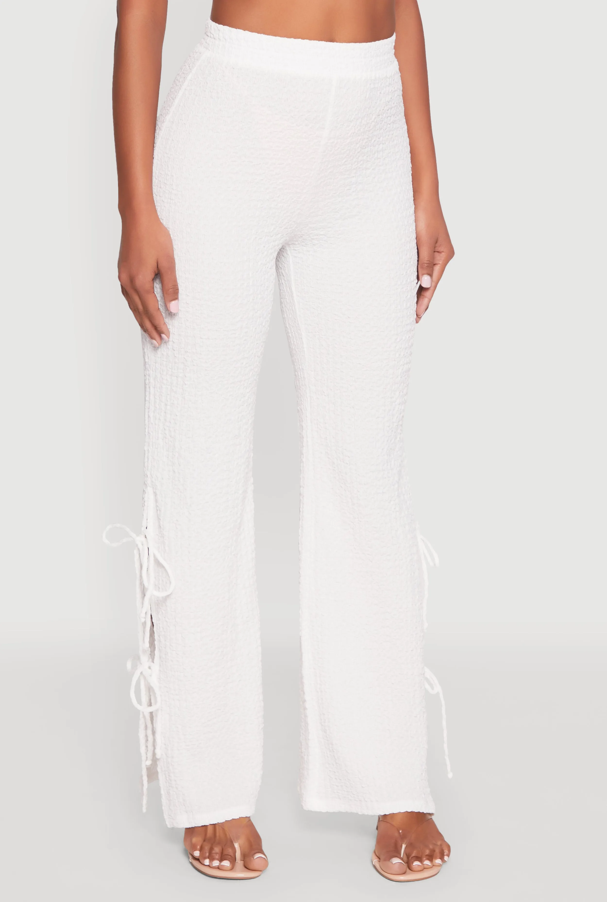 Textured Knit Double Side Tie Slit Pants sold by Rainbow product image thumbnail 3