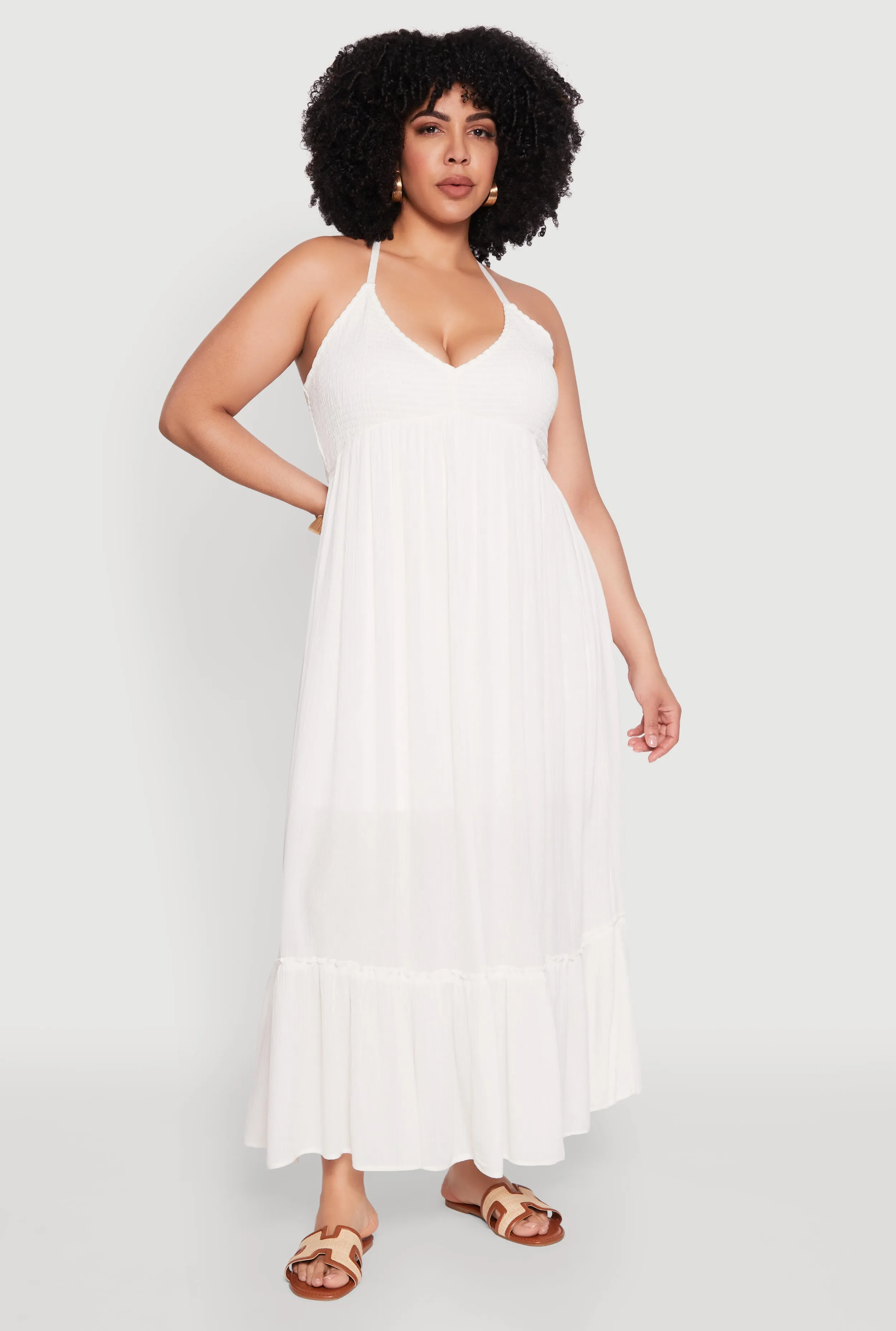 Plus Size Almost Famous Smocked Tiered Maxi Dress sold by Rainbow product image thumbnail 2