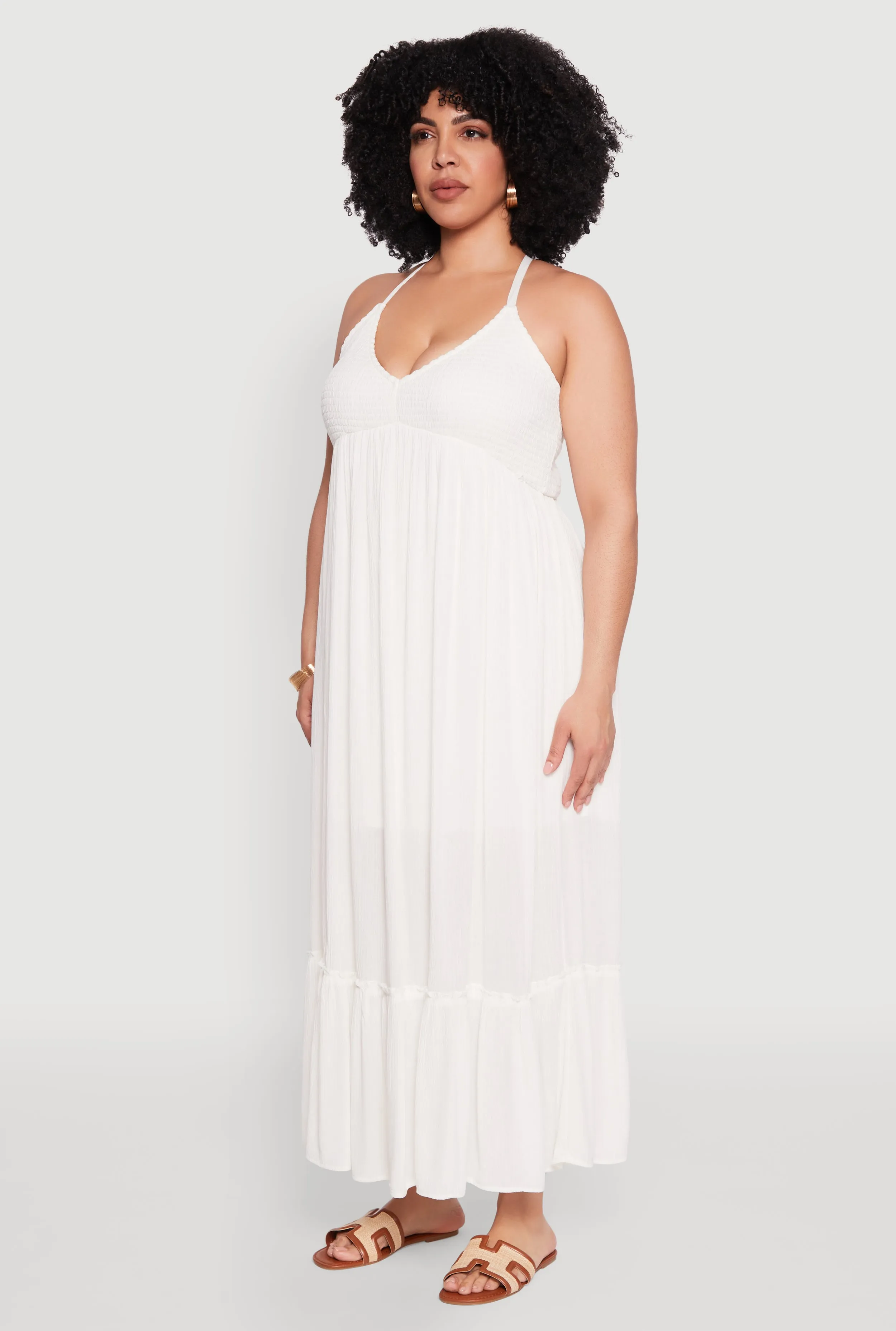 Plus Size Almost Famous Smocked Tiered Maxi Dress sold by Rainbow product image thumbnail 3