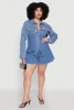 Plus Size Daisy Distressed Bolero Jean Jacket sold by Rainbow