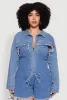 Plus Size Daisy Distressed Bolero Jean Jacket sold by Rainbow