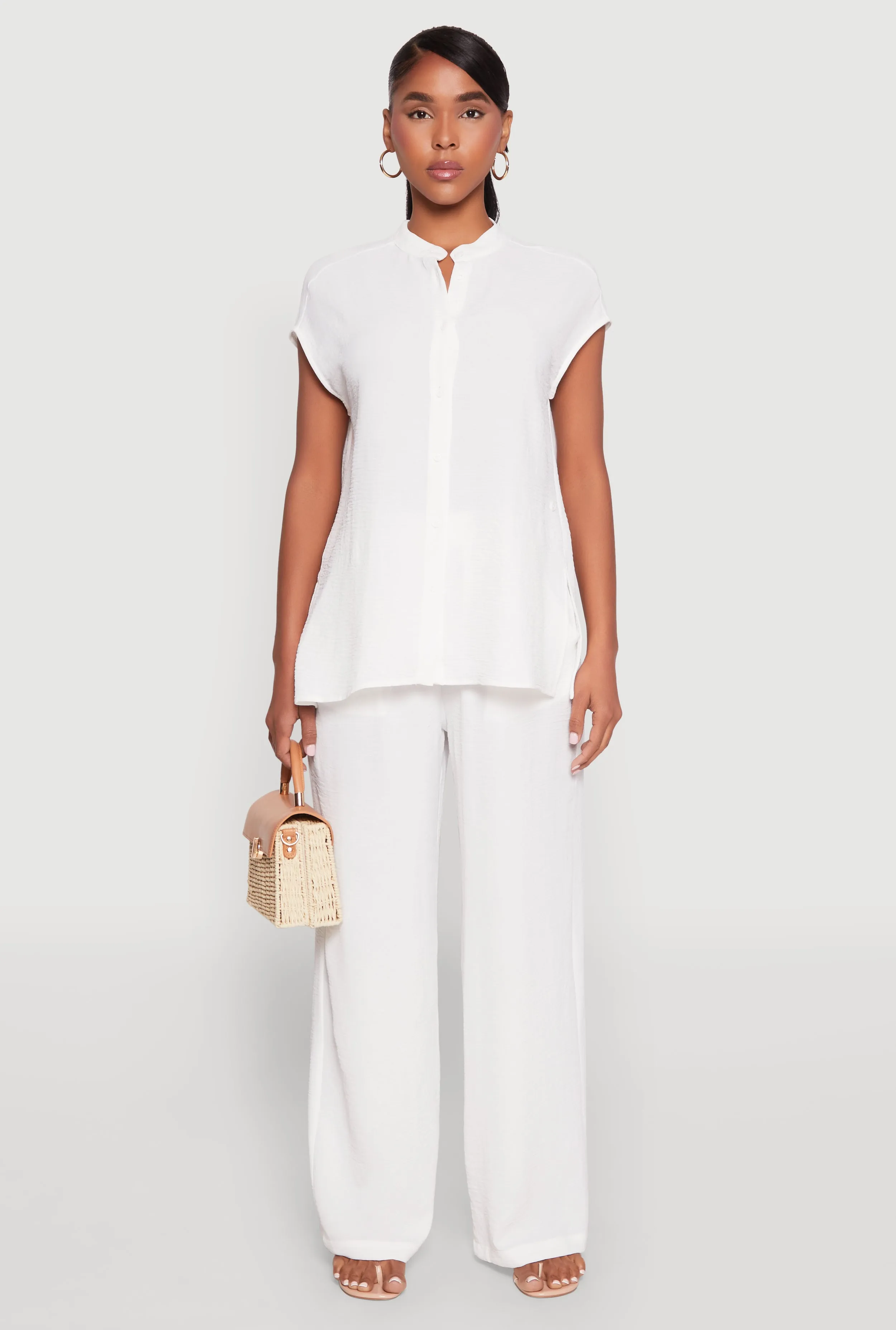 Airy Wide Leg Pants sold by Rainbow