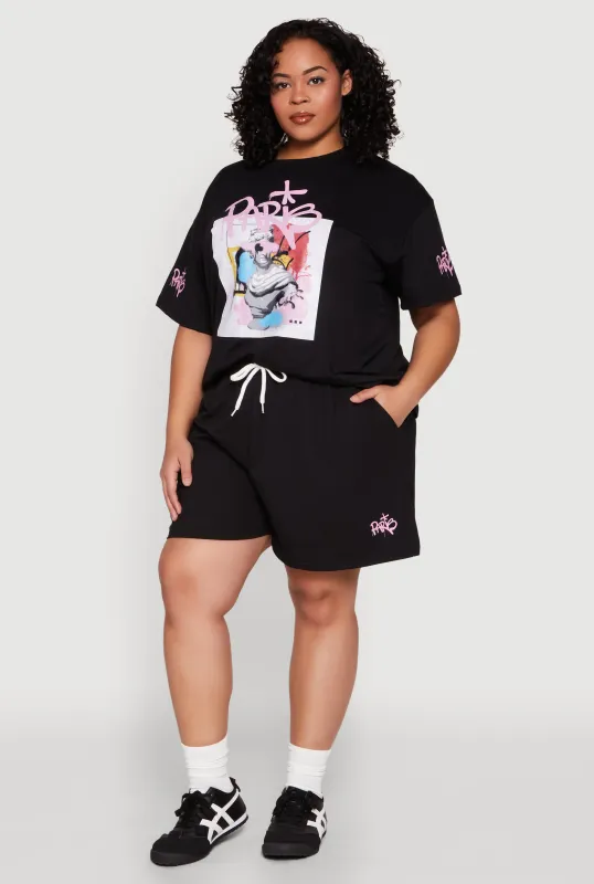 Plus Size Paris Sweatshorts sold by Rainbow