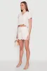 Haute Monde Eyelet Detail Cropped Shirt sold by Rainbow