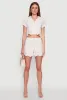 Haute Monde Eyelet Detail Cropped Shirt sold by Rainbow