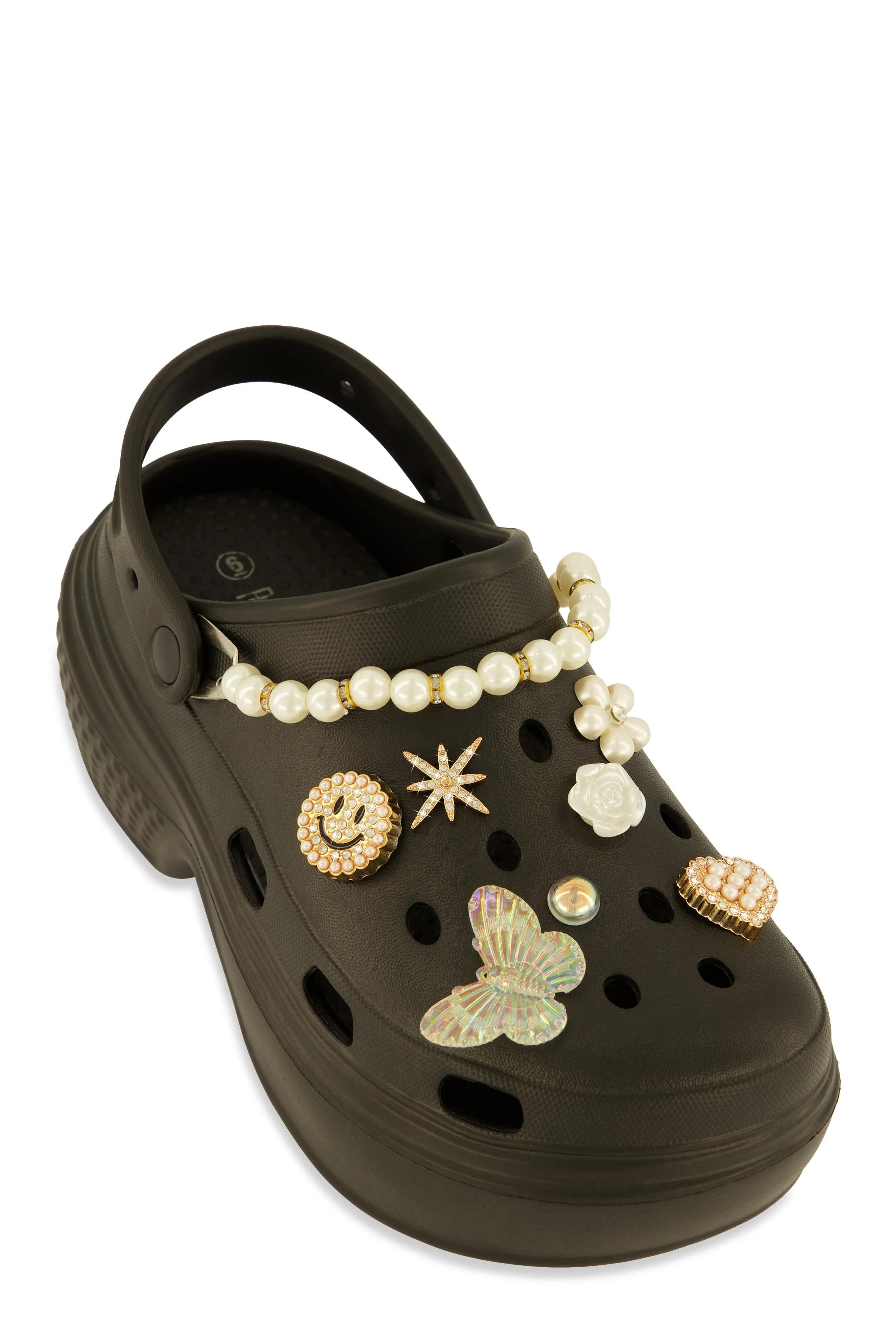 Studded Charm Platform Clogs sold by Rainbow