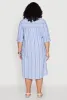 Plus Size Lurex Stripe Quarter Sleeve Shift Dress sold by Rainbow