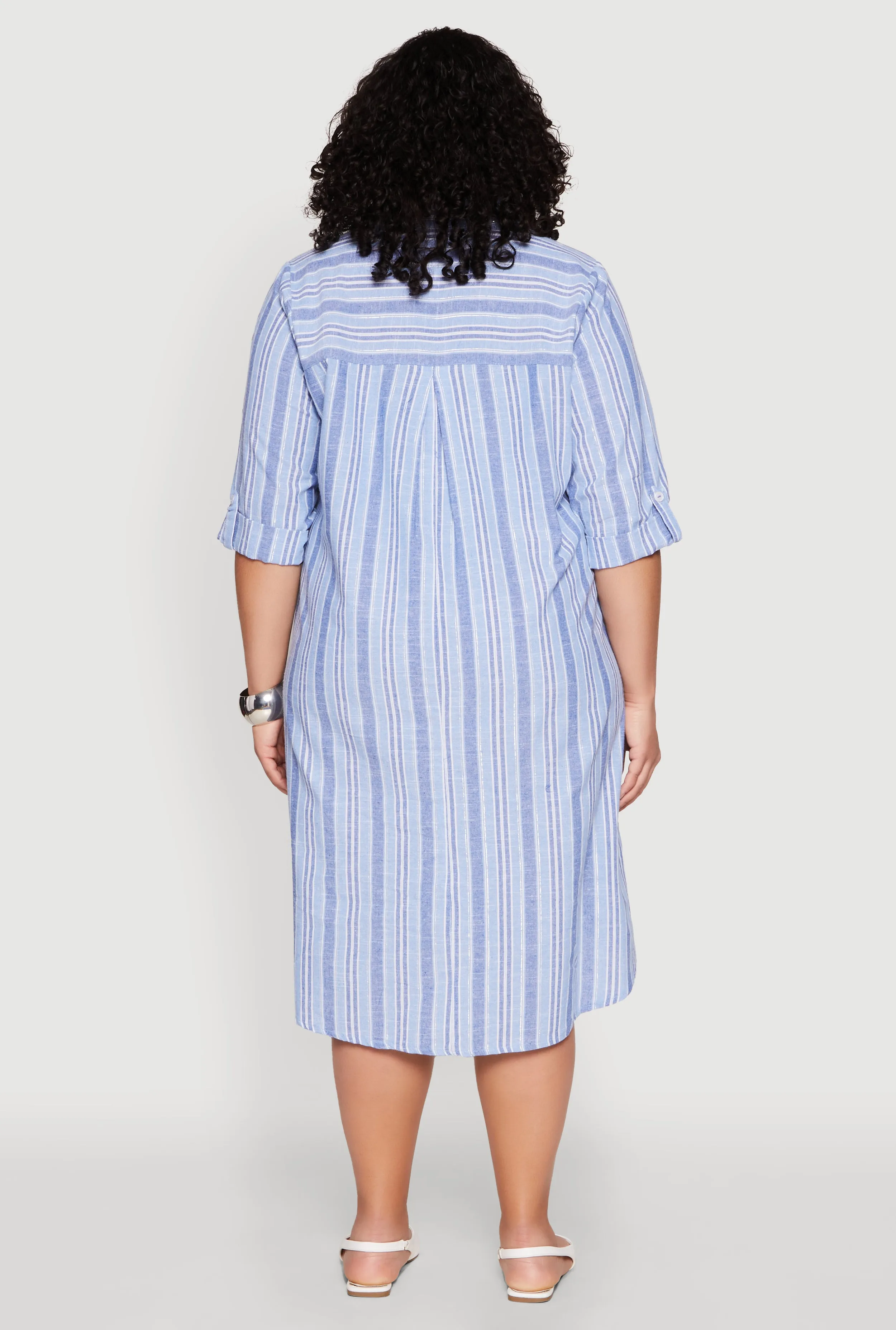 Plus Size Lurex Stripe Quarter Sleeve Shift Dress sold by Rainbow product image thumbnail 5