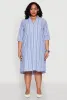 Plus Size Lurex Stripe Quarter Sleeve Shift Dress sold by Rainbow
