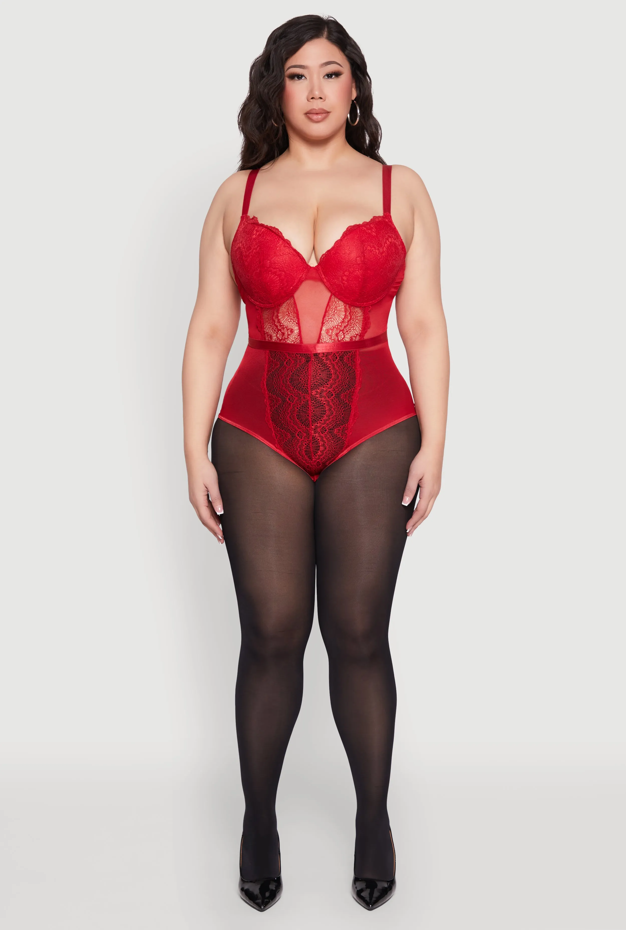 Plus Size Lace Detail Bustier Bodysuit sold by Rainbow product image thumbnail 3