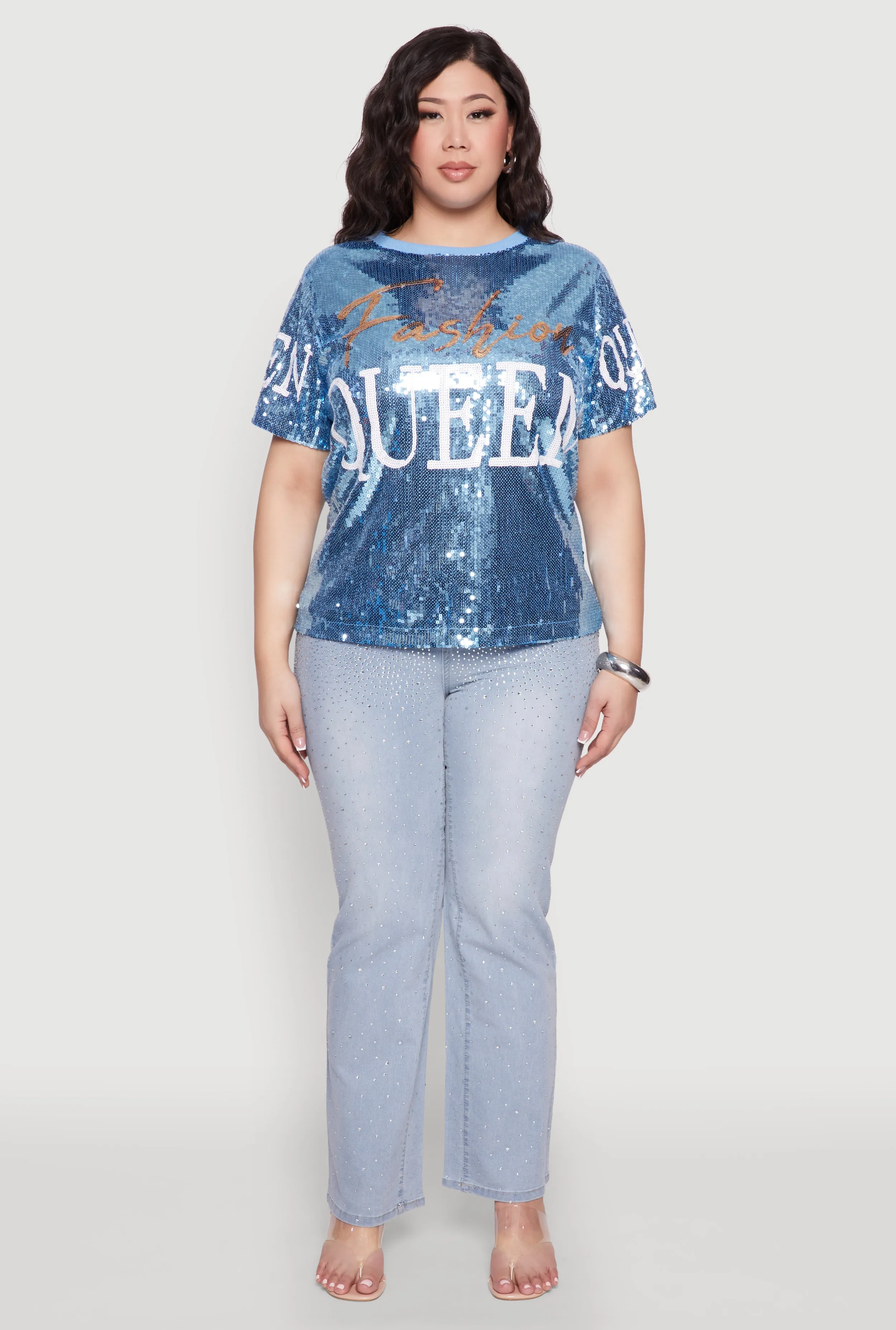 Plus Size Sequin Fashion Queen Graphic Top sold by Rainbow product image thumbnail 3