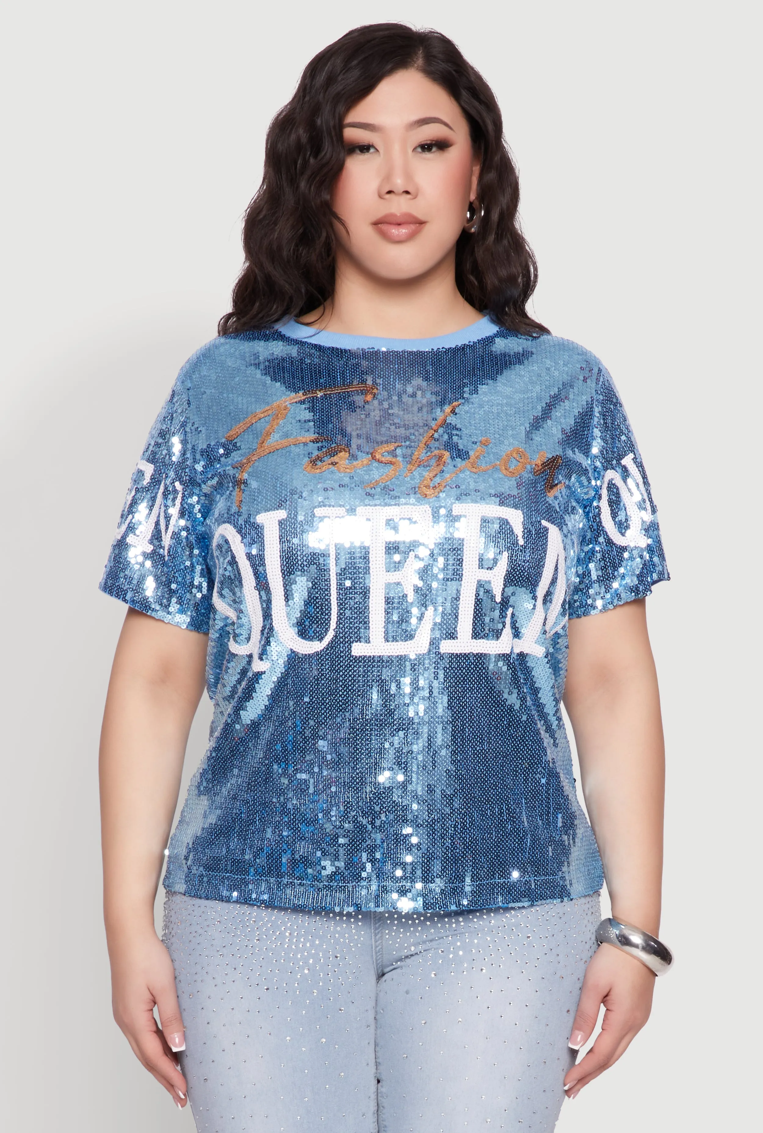 Plus Size Sequin Fashion Queen Graphic Top sold by Rainbow product image thumbnail 2