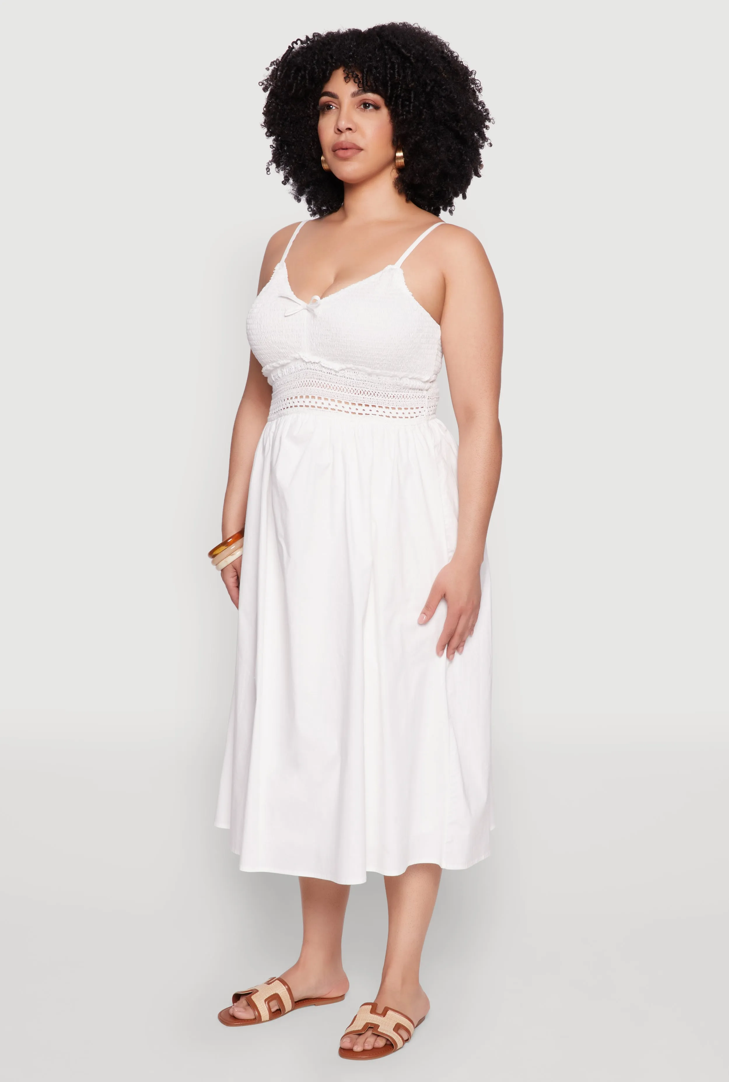 Plus Size Almost Famous Crochet Empire Waist Midi Dress sold by Rainbow product image thumbnail 3
