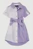 Little Girls Linen Gold Button Front Shirt Dress sold by Rainbow