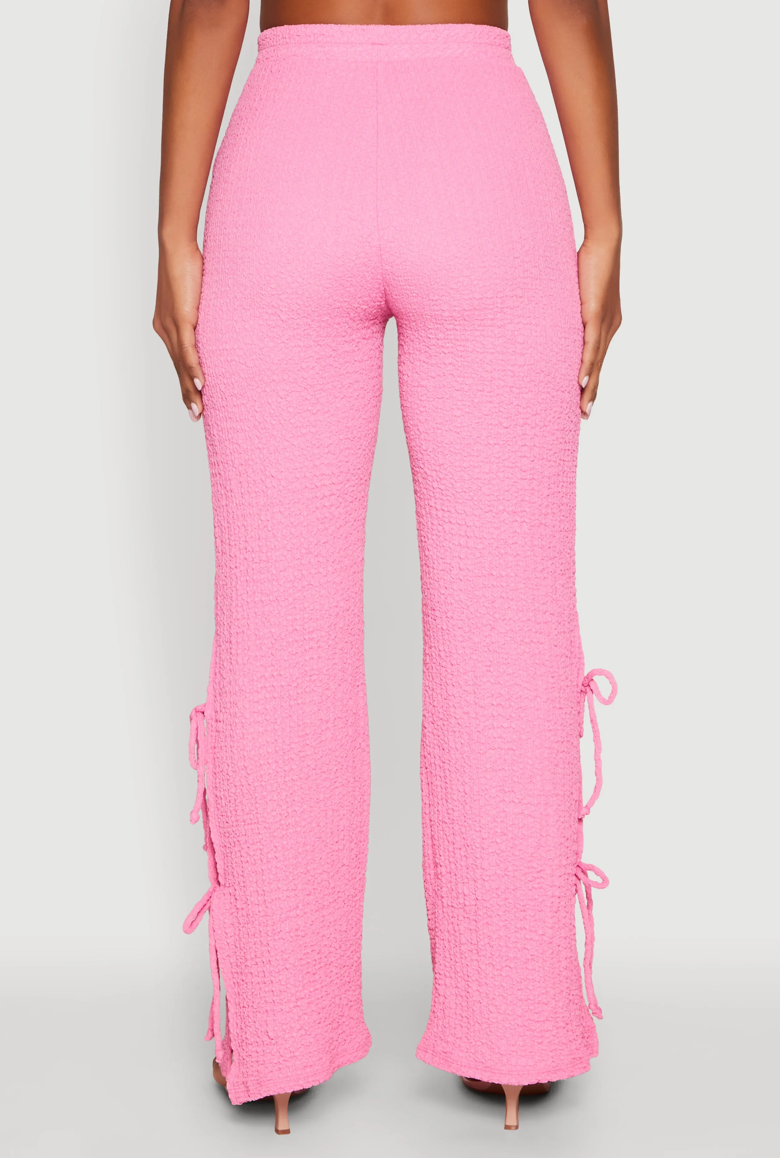 Textured Knit Double Side Tie Slit Pants sold by Rainbow product image thumbnail 5