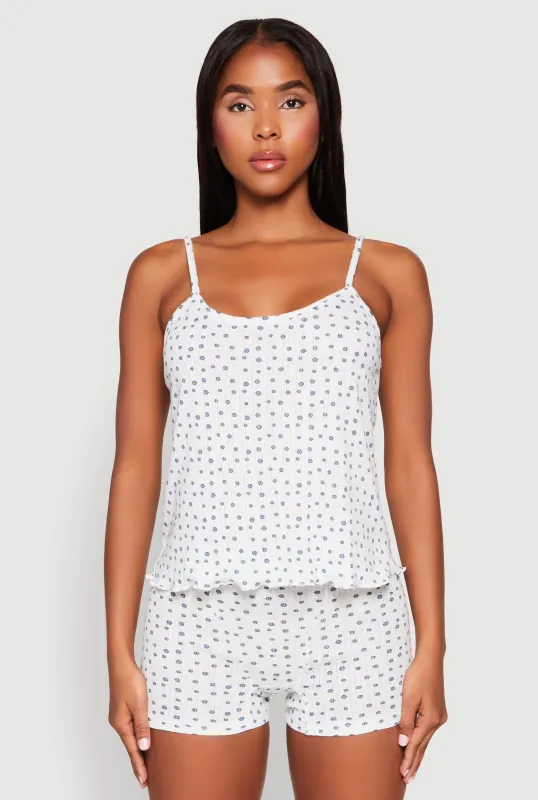 Pointelle Printed Pajama Cami and Shorts Set sold by Rainbow