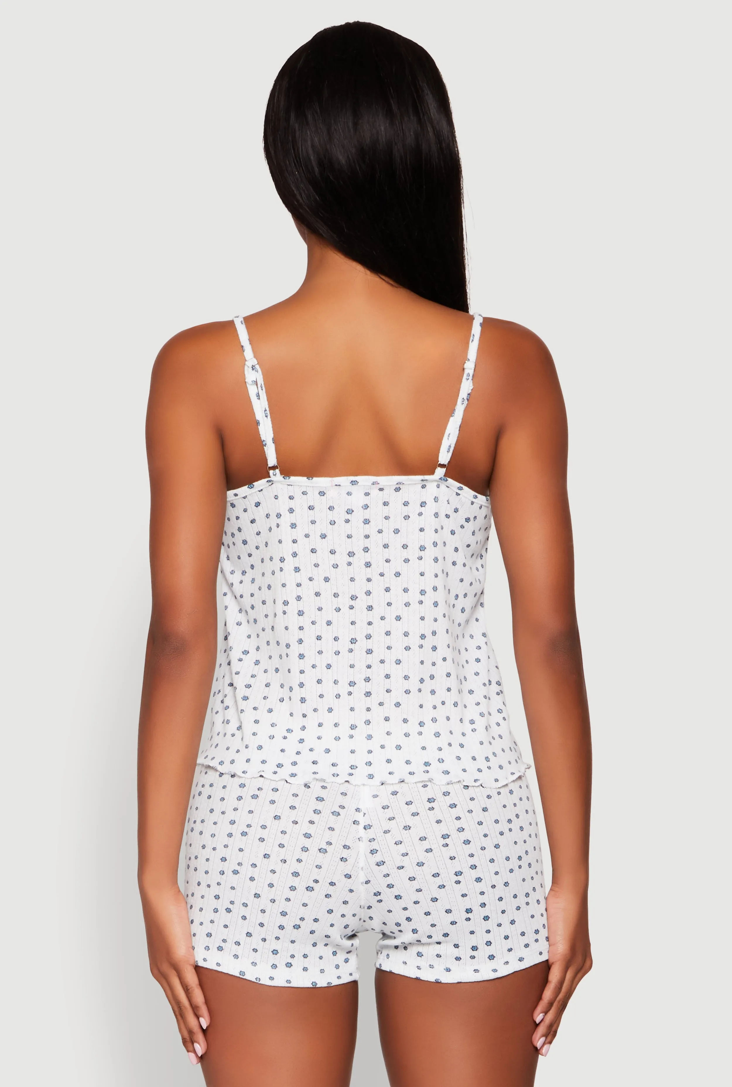 Pointelle Printed Pajama Cami and Shorts Set sold by Rainbow product image thumbnail 3